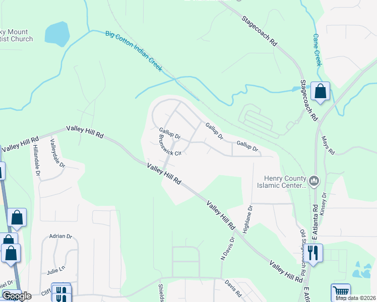 map of restaurants, bars, coffee shops, grocery stores, and more near 701 Davenport Ct in Stockbridge