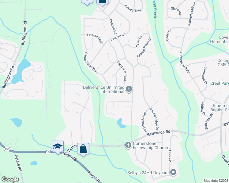 map of restaurants, bars, coffee shops, grocery stores, and more near 1015 Buckhurst Drive in College Park