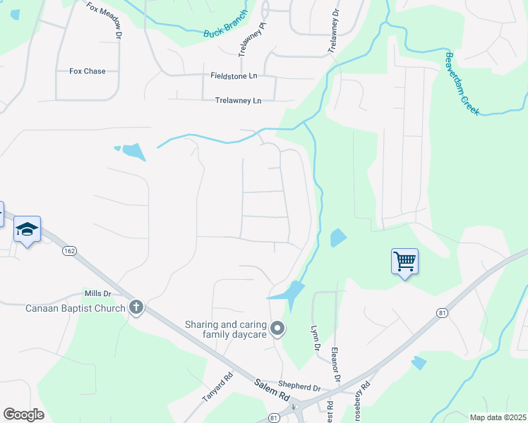 map of restaurants, bars, coffee shops, grocery stores, and more near 50 Michelle Way in Covington