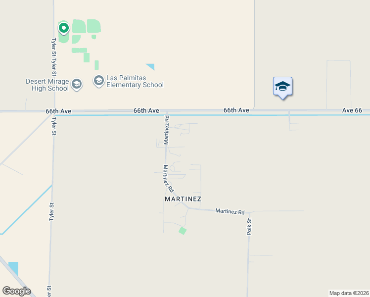 map of restaurants, bars, coffee shops, grocery stores, and more near 66350 Martinez Road in Thermal