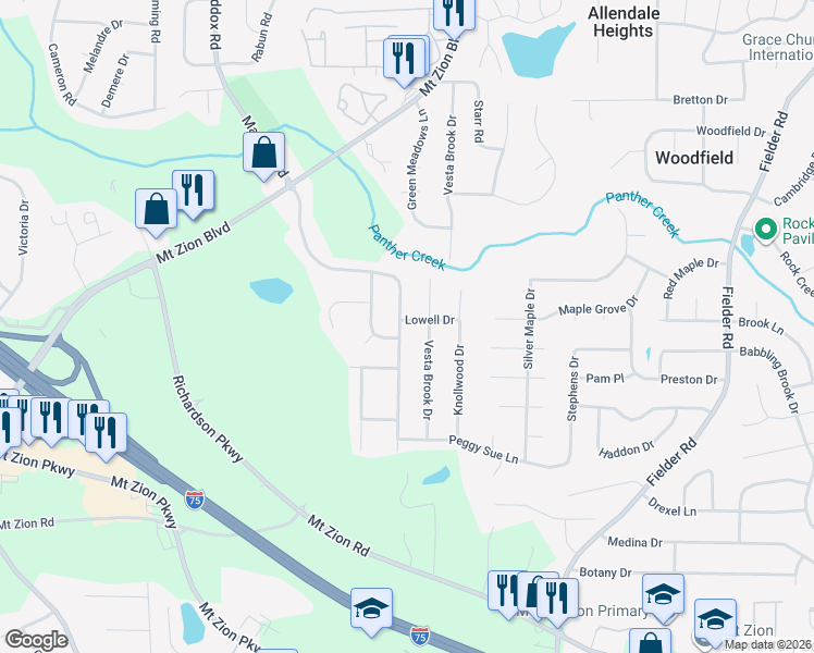 map of restaurants, bars, coffee shops, grocery stores, and more near 6881 Vesta Brook Drive in Morrow