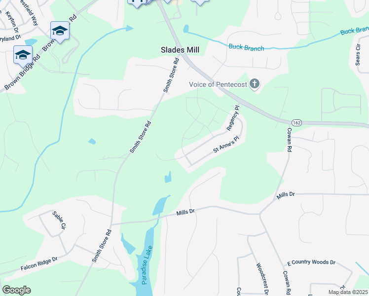 map of restaurants, bars, coffee shops, grocery stores, and more near 40 Tulip Drive in Covington