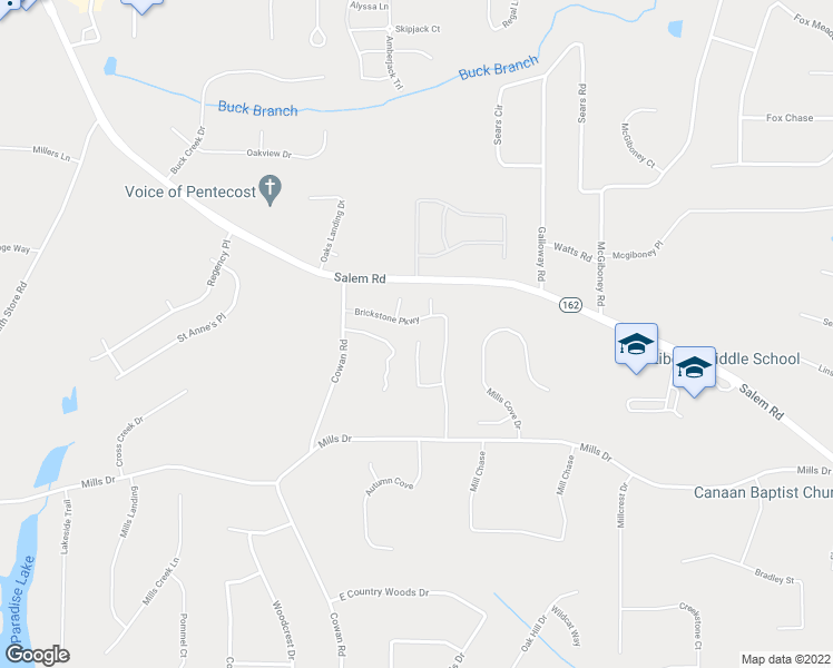 map of restaurants, bars, coffee shops, grocery stores, and more near 525 Brickstone Way in Covington
