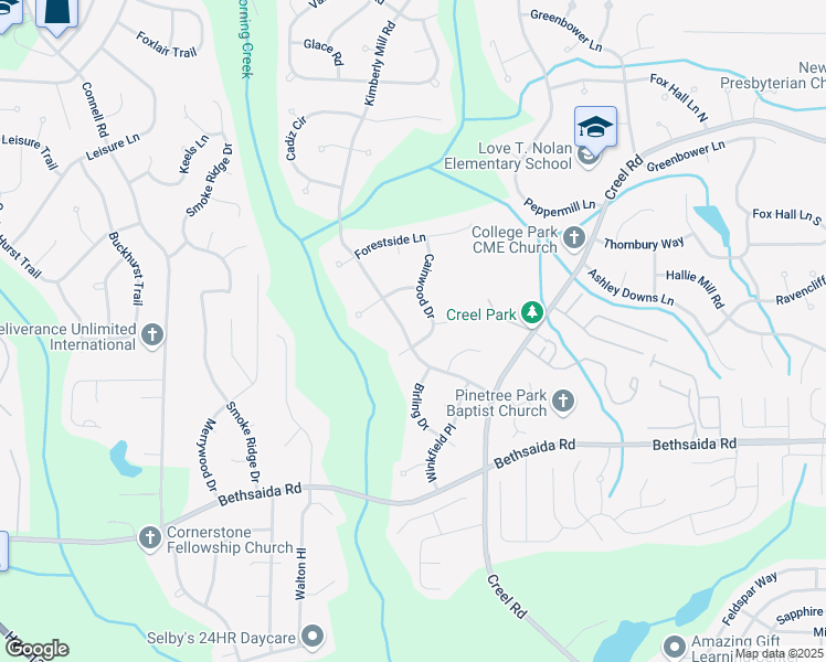 map of restaurants, bars, coffee shops, grocery stores, and more near 6940 Kimberly Mill Road in Atlanta
