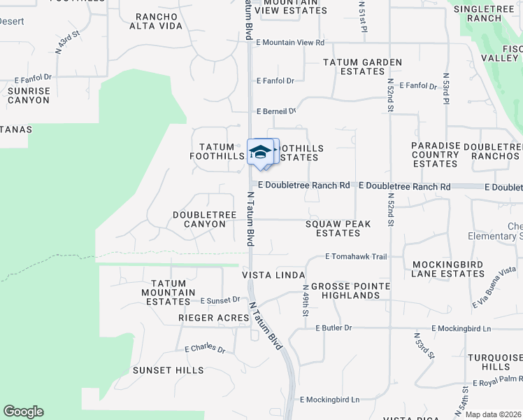 map of restaurants, bars, coffee shops, grocery stores, and more near 4802 East Horseshoe Road in Paradise Valley