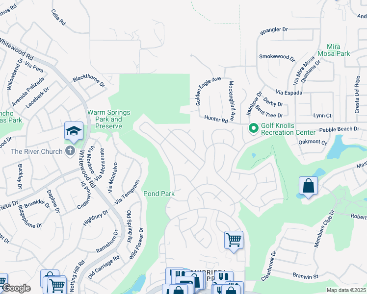 map of restaurants, bars, coffee shops, grocery stores, and more near 38123 Calle Quedo in Murrieta