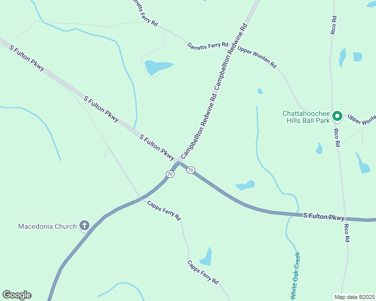 map of restaurants, bars, coffee shops, grocery stores, and more near Campbellton Redwine Road in Chattahoochee Hills
