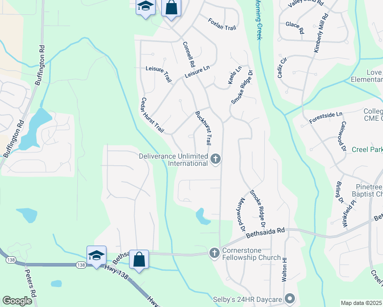 map of restaurants, bars, coffee shops, grocery stores, and more near 1015 Buckhurst Drive in College Park