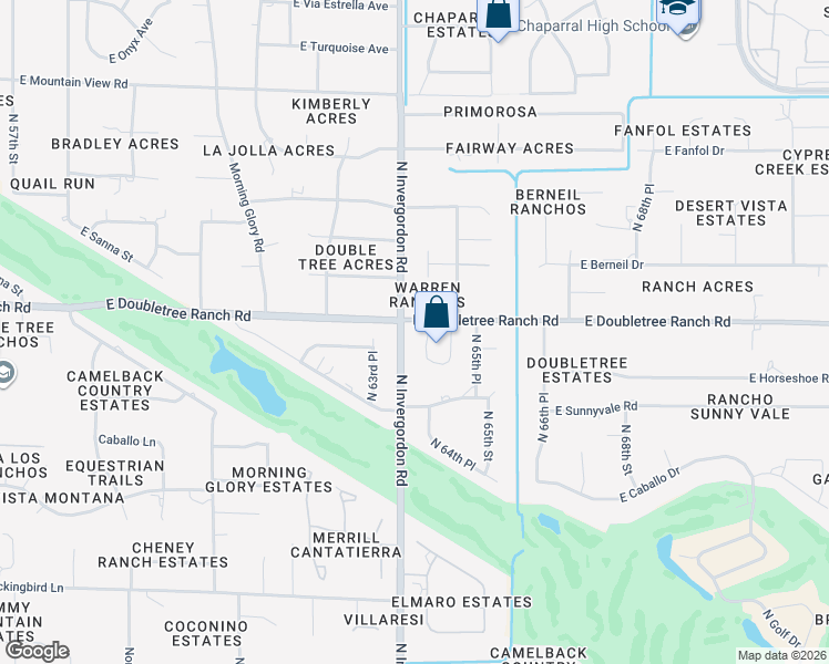 map of restaurants, bars, coffee shops, grocery stores, and more near 8857 North 63rd Place in Paradise Valley