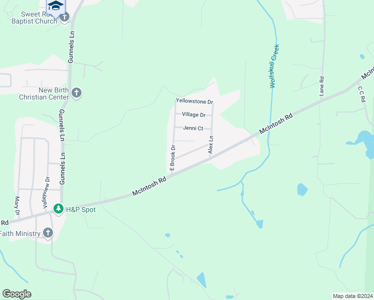 map of restaurants, bars, coffee shops, grocery stores, and more near 89 Ridge Crest Drive in Munford