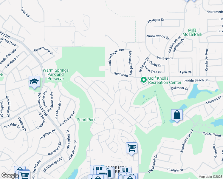 map of restaurants, bars, coffee shops, grocery stores, and more near 28790 Via Del Sol in Murrieta