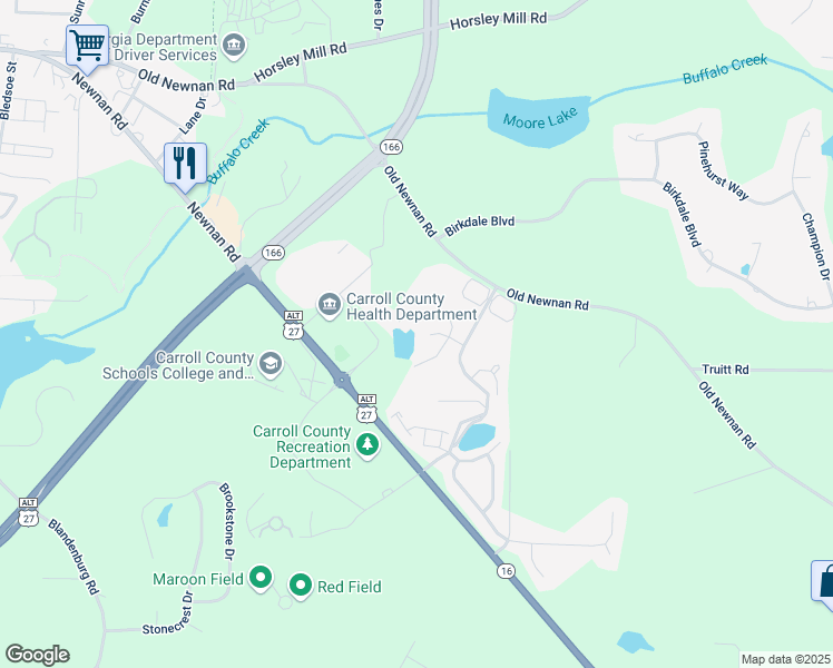 map of restaurants, bars, coffee shops, grocery stores, and more near in Carrollton