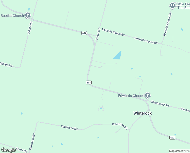 map of restaurants, bars, coffee shops, grocery stores, and more near 8277 Farm to Market Road 697 in Whitewright