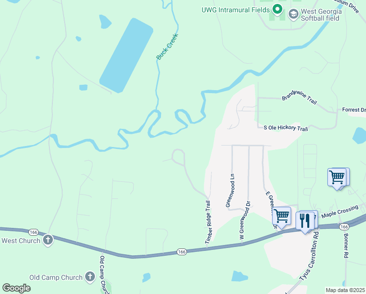 map of restaurants, bars, coffee shops, grocery stores, and more near 275 Timber Ridge Trail in Carrollton