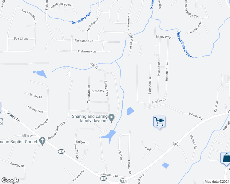 map of restaurants, bars, coffee shops, grocery stores, and more near 305 Sunflower Lane in Covington