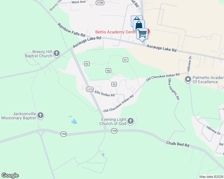 map of restaurants, bars, coffee shops, grocery stores, and more near 47 Ella Quiller Road in Graniteville
