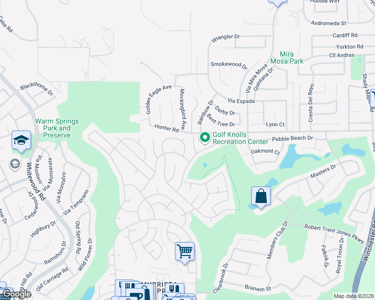 map of restaurants, bars, coffee shops, grocery stores, and more near 29030 Calle Alta in Murrieta