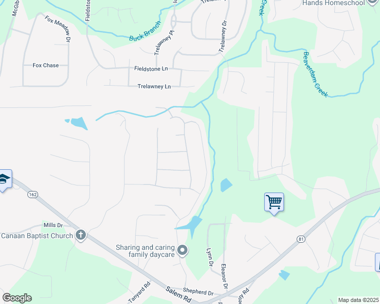 map of restaurants, bars, coffee shops, grocery stores, and more near 90 Randy Trace in Covington