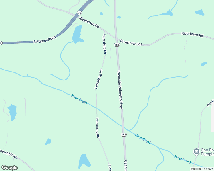 map of restaurants, bars, coffee shops, grocery stores, and more near 7000 Petersburg Road in Fairburn