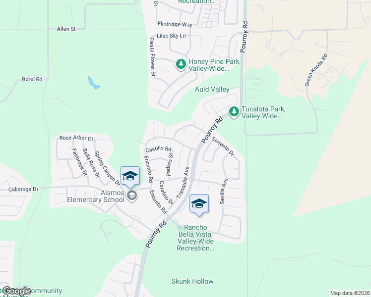 map of restaurants, bars, coffee shops, grocery stores, and more near 38086 Talavera Court in Murrieta