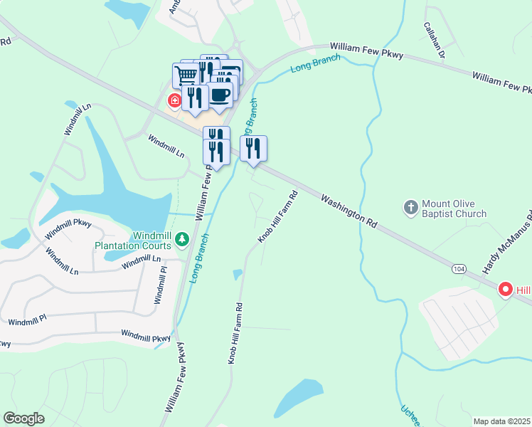 map of restaurants, bars, coffee shops, grocery stores, and more near 2067 Summerton Circle in Evans