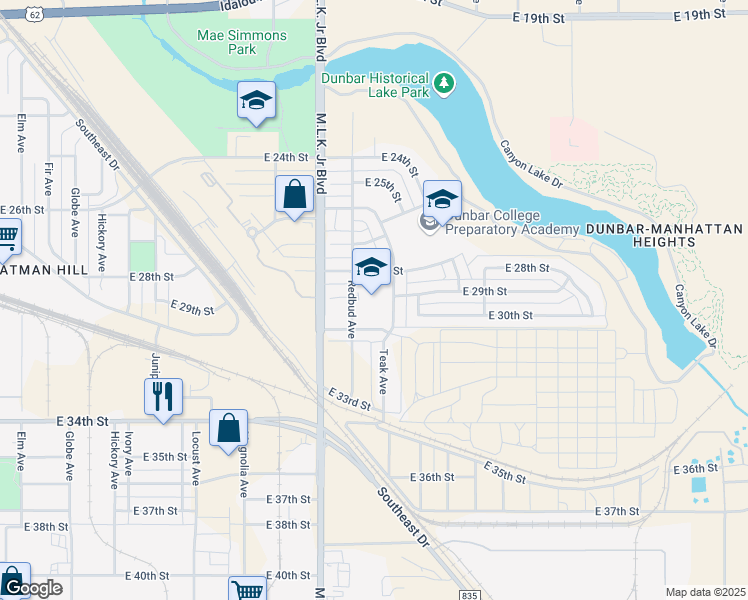 map of restaurants, bars, coffee shops, grocery stores, and more near in Lubbock