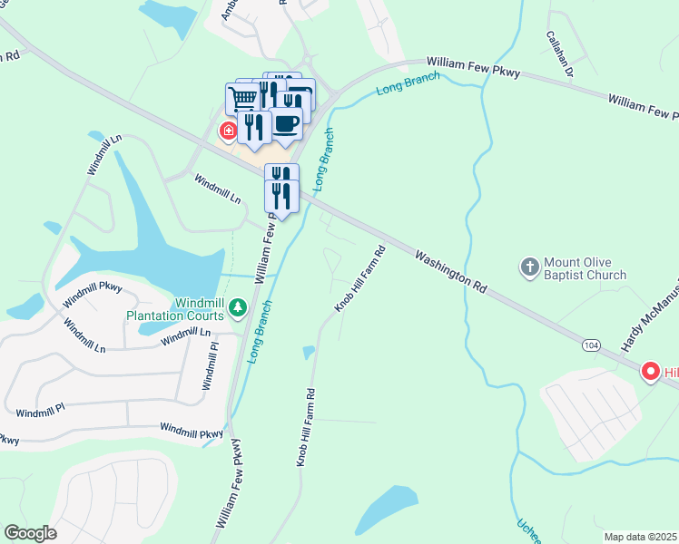map of restaurants, bars, coffee shops, grocery stores, and more near 2010 Summerton Circle in Evans