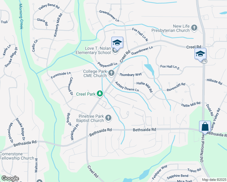 map of restaurants, bars, coffee shops, grocery stores, and more near 28 Pine Cone Court in Atlanta
