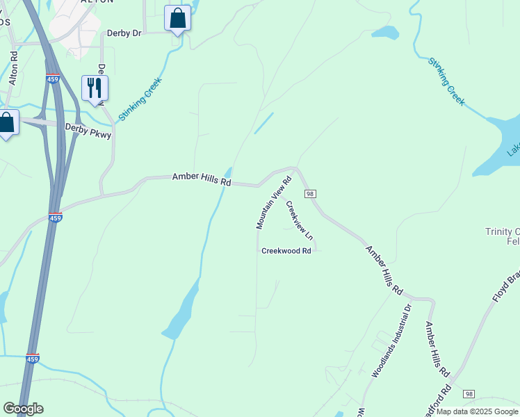 map of restaurants, bars, coffee shops, grocery stores, and more near 2208 Mountain View Road in Birmingham