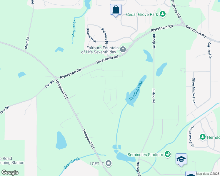 map of restaurants, bars, coffee shops, grocery stores, and more near 7761 Halifax Way in Fairburn