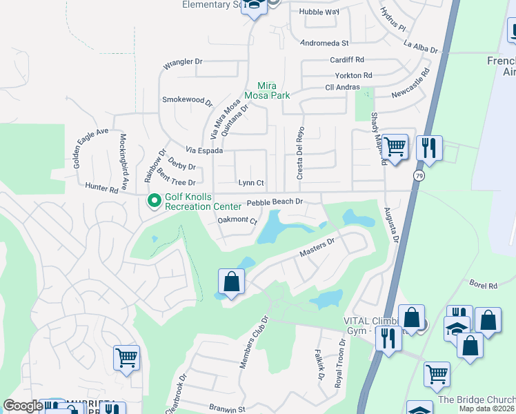 map of restaurants, bars, coffee shops, grocery stores, and more near 29419 Pebble Beach Drive in Murrieta