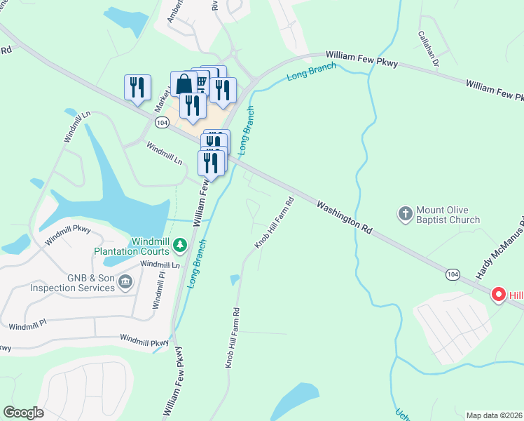 map of restaurants, bars, coffee shops, grocery stores, and more near 2016 Summerton Circle in Evans
