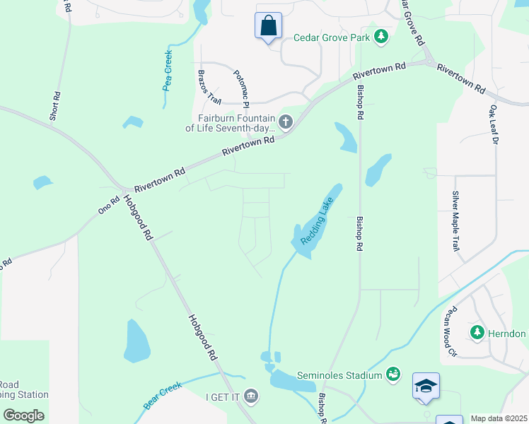 map of restaurants, bars, coffee shops, grocery stores, and more near 6910 Winchester Place in Fairburn