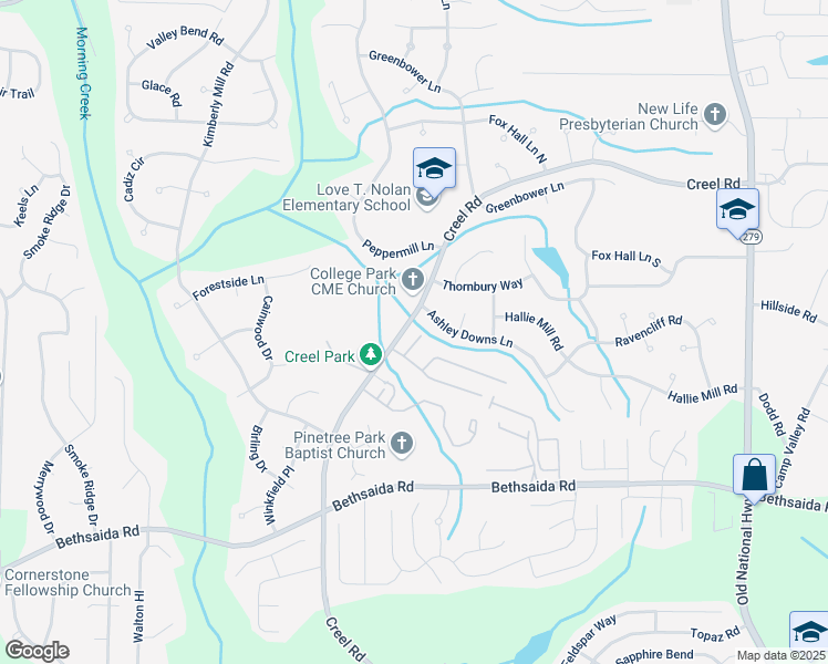 map of restaurants, bars, coffee shops, grocery stores, and more near 28 Pine Cone Court in Atlanta