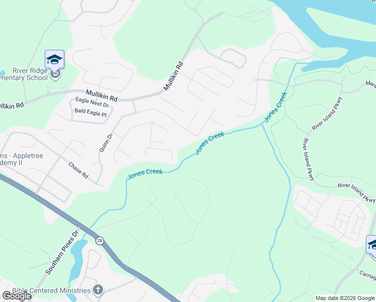 map of restaurants, bars, coffee shops, grocery stores, and more near 4096 Quinn Drive in Evans