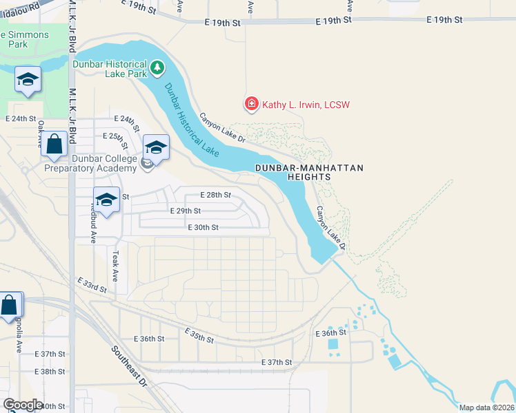 map of restaurants, bars, coffee shops, grocery stores, and more near 2909 Beech Avenue in Lubbock