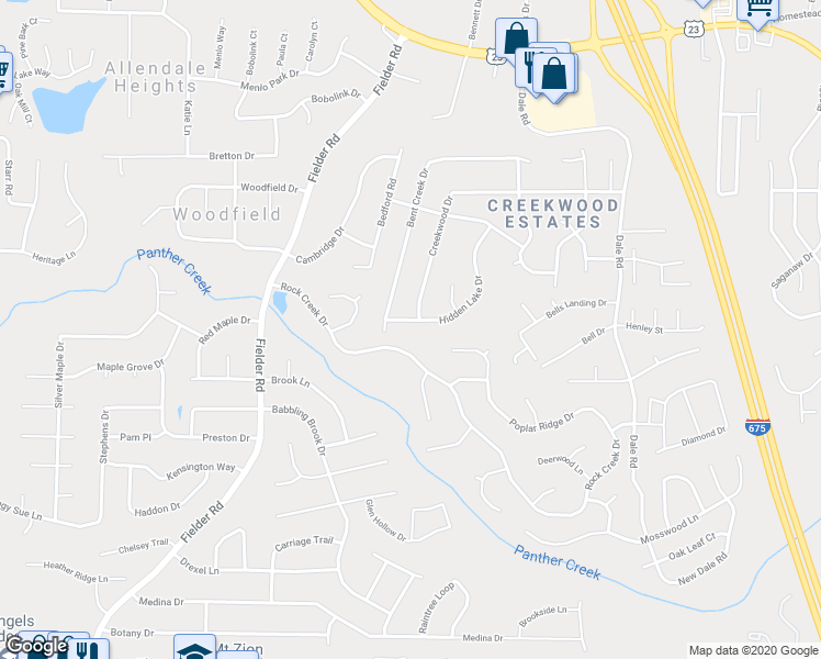 map of restaurants, bars, coffee shops, grocery stores, and more near 6856 Hidden Lake Drive in Rex