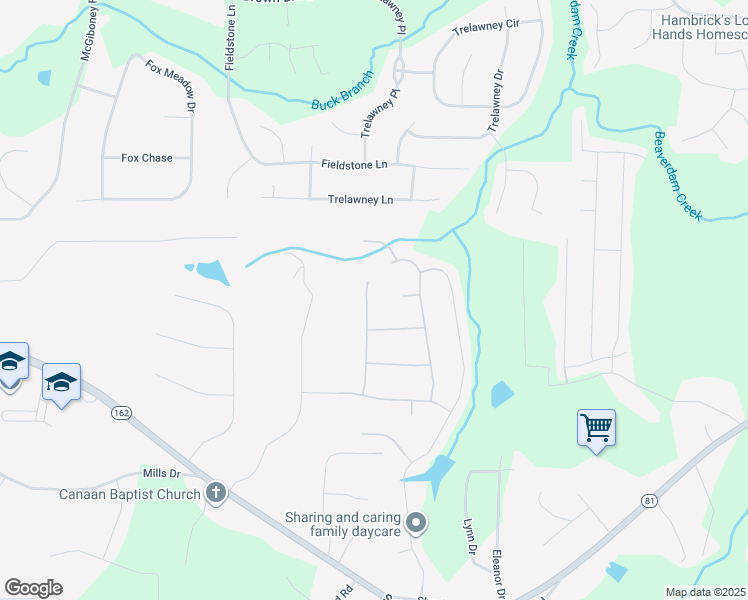 map of restaurants, bars, coffee shops, grocery stores, and more near 140 Tamalynn Trail in Covington
