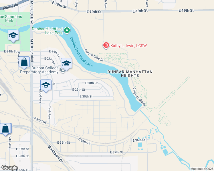 map of restaurants, bars, coffee shops, grocery stores, and more near 2909 Beech Avenue in Lubbock