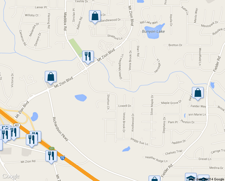 map of restaurants, bars, coffee shops, grocery stores, and more near 6848 Maddox Rd in Morrow