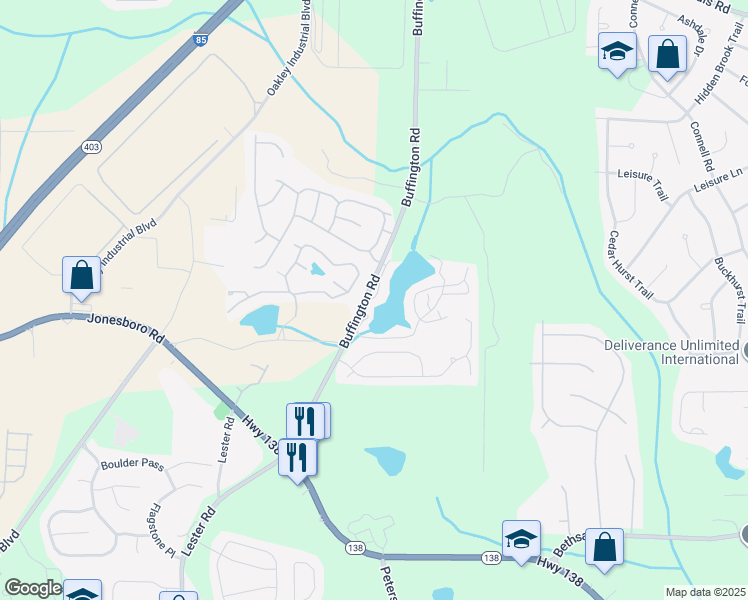 map of restaurants, bars, coffee shops, grocery stores, and more near 500 Shannon Lake Drive in Union City
