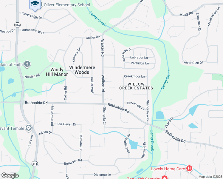 map of restaurants, bars, coffee shops, grocery stores, and more near 1370 Koble Mill Lane in Riverdale