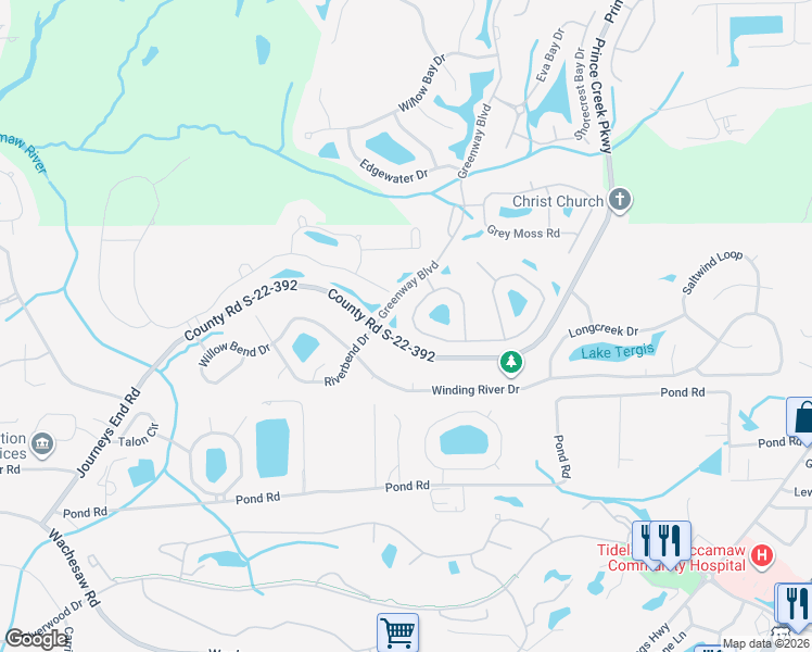 map of restaurants, bars, coffee shops, grocery stores, and more near 56 Summerlight Drive in Murrells Inlet