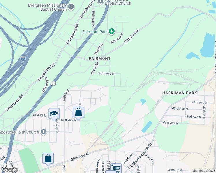 map of restaurants, bars, coffee shops, grocery stores, and more near 3040 44th Avenue North in Birmingham