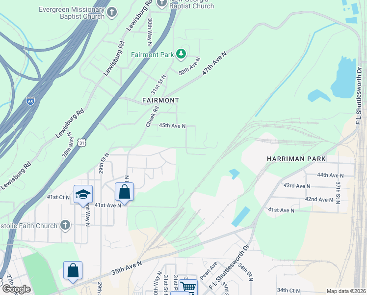 map of restaurants, bars, coffee shops, grocery stores, and more near 3177 44th Avenue North in Birmingham
