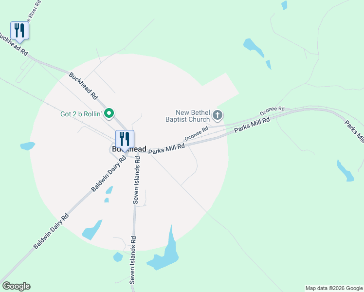 map of restaurants, bars, coffee shops, grocery stores, and more near 1071 Parks Mill Road in Buckhead