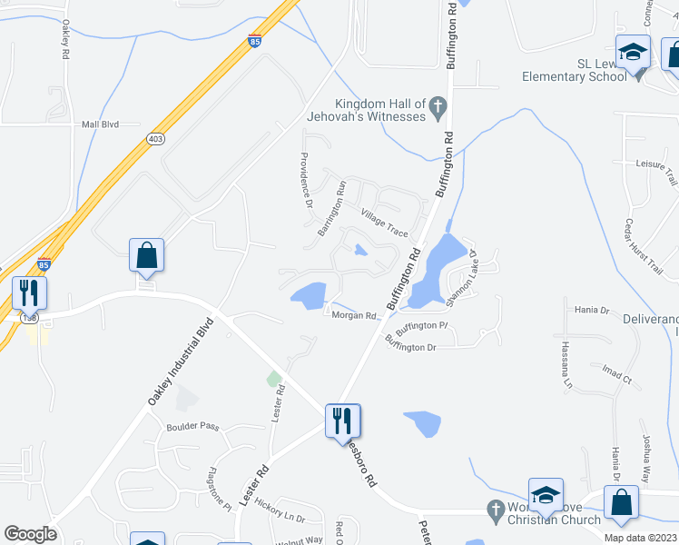 map of restaurants, bars, coffee shops, grocery stores, and more near 4050 Morgan Road in Union City