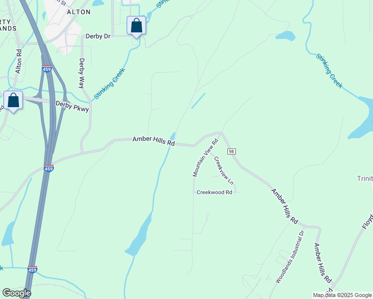 map of restaurants, bars, coffee shops, grocery stores, and more near 5825 Amber Hills Road in Birmingham