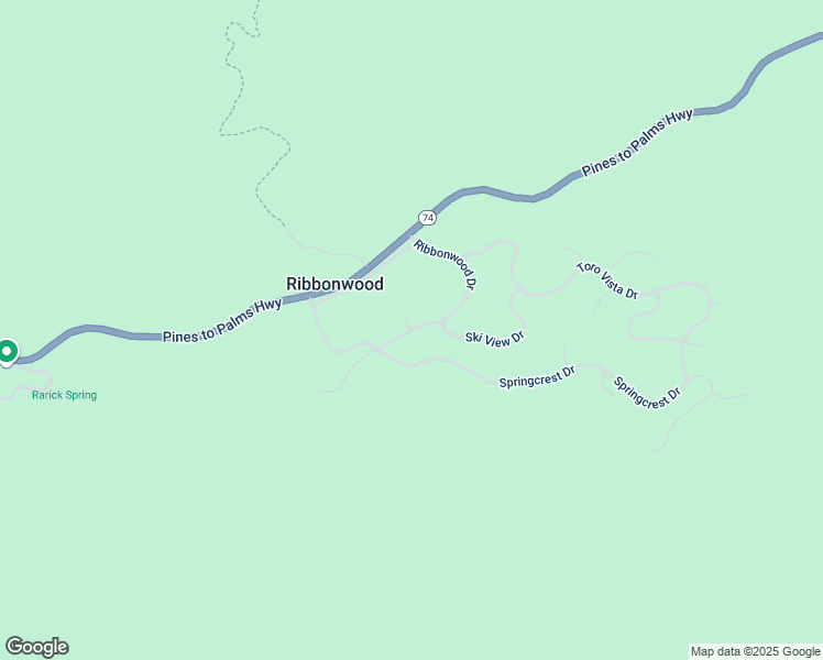 map of restaurants, bars, coffee shops, grocery stores, and more near Ribbonwood Drive in Riverside County