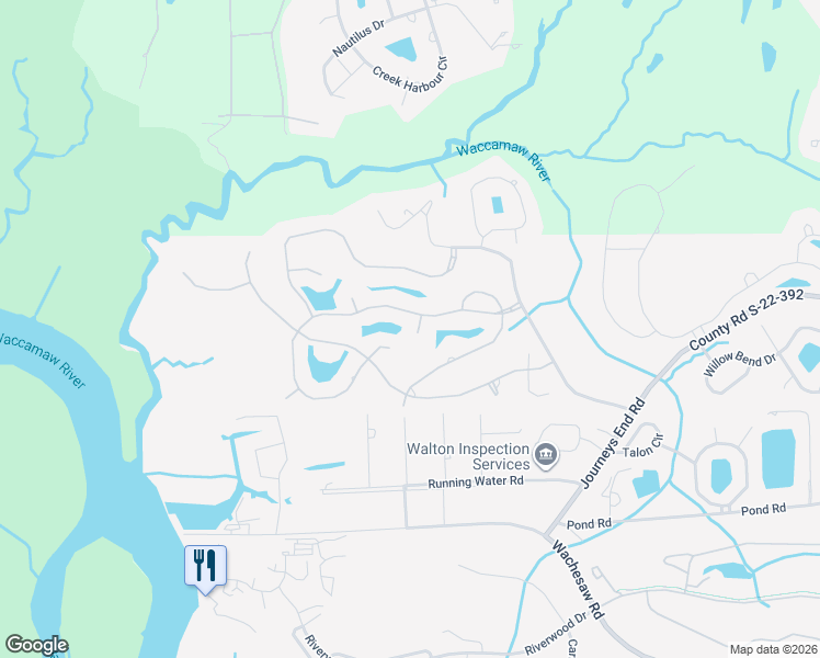 map of restaurants, bars, coffee shops, grocery stores, and more near 10 Caleb Court in Murrells Inlet